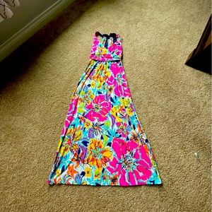 Lilly Pulitzer NWT Amada Besame Mucho Floral Halter Tie Neck Maxi Dress Small